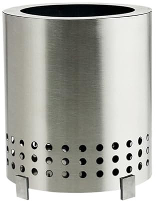 DZEB 1PC Tabletop Fire Pit Outdoor Portable Gases Heater Stoves With Stand Stainless Steel Camping Stove Equipments Outdoor (Color : Silver)