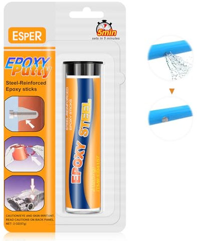 Allony Epoxy Wood Filler, 2 Part Window Putty Exterior, Epoxy Putty Waterproof, Can Be Used as Metal Filler, Repair for Ceramic, Plastic, Metal, Jewellery, Glass-57g