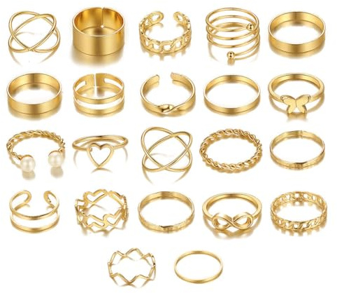 ZOPJUMA 22 Piezas Vintage Nudillos Anillos Set