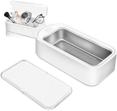 BRIEFNESS Ultraschall-Brillenreiniger für Retainer, Schmuck, Ring, Silber, Zahnersatz mit 2 Modi 48KHZ 650ML Kapazität