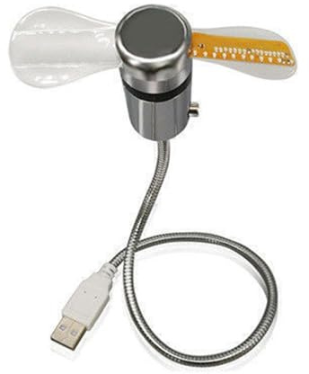 Ventilatore USB per orologio | Ventilatore USB per laptop | Orologio galleggiante USB con display in reale e funzione di visualizzazione della temperatura, Gadget bello per uomini donne bur