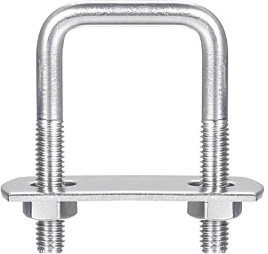ZoRHac Rohrschelle, Stangenklemme, quadratische U-Bolzen, 3 Sätze 30 mm (1,18 Zoll) Innenbreite 60 mm Länge M8 304 Edelstahl U-Klemmbolzen mit Muttern und Platten,(M6x27x50mm)