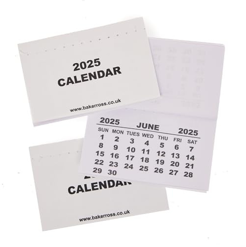 Baker Ross FN312 Calendar Pads 2025 - Pack of 20, Kids Make Your Own Calendar Craft Accessories