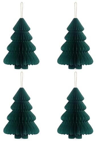 Joaecosmhui Papierbaum Magnetverschluss, Tannenbaum Weihnachtsbaum Weihnachten Dekoration Tischdeko Weihnachtsdeko Weihnachtsdekoration Fenster-Deko, Faltbare DIY Weihnachtsdeko (Grün 4 Stück - C)