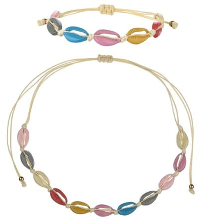 PACKOVE 2stücke Verstellbares Muschelarmband Boho Strandarmbänder Mit Perlenkette Für Mädchen Weißer Muschelschmuck Sommerurlaubsarmband Bettelarmreif Aus Muscheln Und Legierung Für