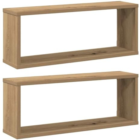 vidaXL Würfel-Wandregale 2 STK. Artisan-Eiche 60x15x23 Holzwerkstoff