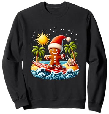 Planche de surf en pain d'épice pour Noël Sweatshirt