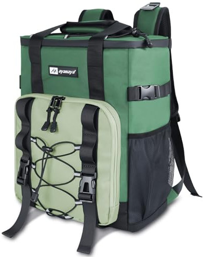 Zaino refrigerante da 20 l, grande pieghevole, 24 lattine, zaino refrigerante, zaino isolato, con scomparto frigorifero, zaino per la spesa, per spiaggia, picnic, campeggio, barbecue, gite