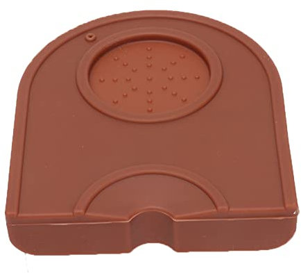 Coffee Tamper Pad, Silicone Anti Slip Soft Espresso Tamper Mat Harmless Corner Coffee Machine Mat for Household Kitchen (Brown)
