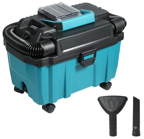 Eznaobo Aspirateur sans Fil 18 V, aspirateur Eau et poussière sans Fil 15 Kpa avec Filtre HEPA, réservoir de 10 l, Tuyau de 2 m, buse pour Joints/Brosse, sans Brosse, pour la Maison, la Voiture et