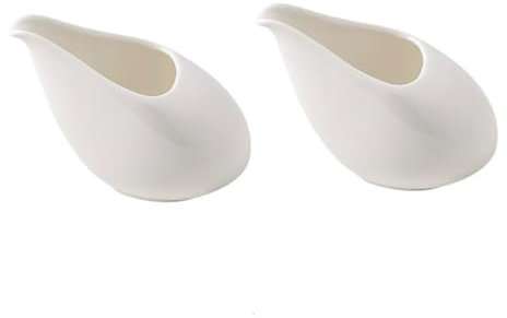LLXTJJY 2pcs Gravy Boat Sauce Dish Ceramic Gravy Boat Ceramic Small Milk Pot Juice Coffee Milk Cup Milk Jug Honey Cup Bucket Classic Gravy Boat