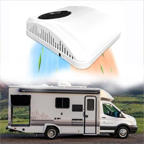 YXFAZPP Climatiseur de Toit CC 12V / 24V, unité de climatisation de Toit - Non-ductée, unité de climatisation Chauffage et Refroidissement, pour Camping-Car/Camion/Camion Semi-remorque (12V)
