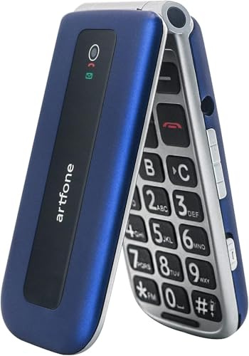 artfone Seniorenhandy ohne Vertrag, Klapphandy Mobiltelefon mit Großen Tasten, Dual SIM, SOS Notruftaste, Taschenlampe, Rentner Handy mit 2,4 Zoll Farbdisplay, 2G GSM, Blau