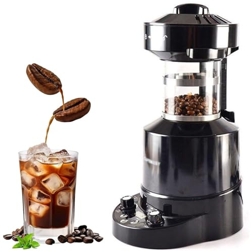 Electric Coffee Bean Roaster, Automatic Air Roasting Machine with Adjustable Time and Wind Speed for Home and Office Use