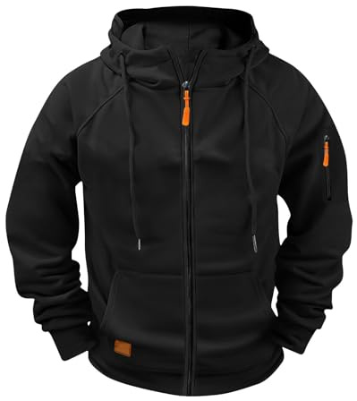 Lovraj Arbeitsjacke Herren Winter – Outdoor Langarm Fleecejacke – Freizeit Sport Kapuzenjacke