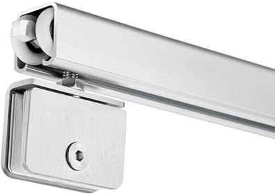 Glas Schiebetürbeschlag Komplettset Glasschiebetür Schiene 1-6.6 m mit Laufrollen Aluminium Laufschienen für Schiebetüren Schiebetürsystem Schrank/Scheunentore Leiser Sanfter Lauf(3.0m/9.8ft)
