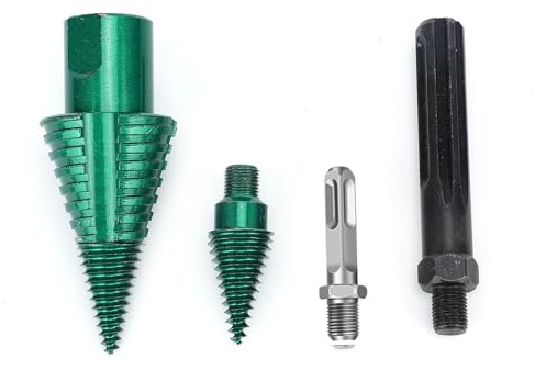 Jectse Firewood Drill Bit Set, Removable Firewood Log Splitter Drill Bit, Compatible with Most Hex, Round, and Square Shank Power Drills, for Home Maintenance, Woodworking, Crafting.