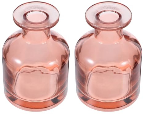Veemoon Botellas Difusoras de Caña de Vidrio 150 Ml Set 2 Piezas Color Rosa Oscuro Frascos Vacíos para Aromaterapia Difusores sin Llama para Sala Dormitorio y Oficina