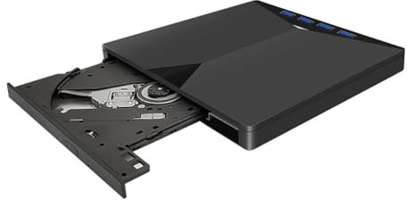 HOPILYIQS 7 in 1 CD DVD Drive External CD DVD Drive for Laptop Portable CD DVD +/-RW Drive CD Burner Reader Writer Recorder for Desktop PC Windows 11/10/8/7 Linux
