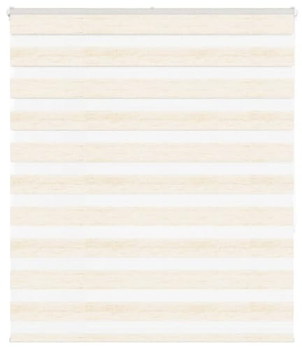 Doppelrollo Marmorbeige 120x150cm, 100% Polyester, Zebra Jalousie für Fenster, Sichtschutz, Sonnenschutz, Verdunkelung im Innenbereich