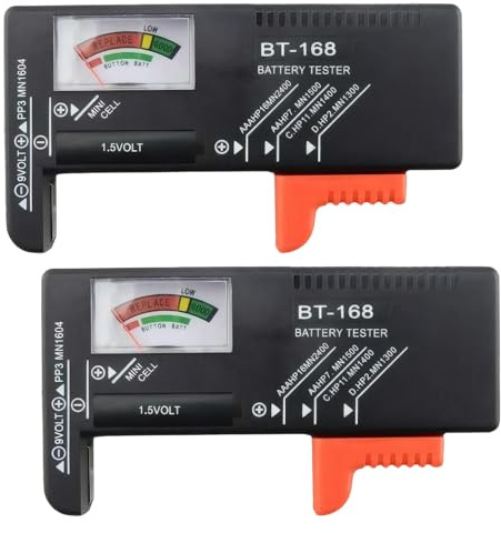 2 Pcs Universal Battery Tester, Battery Checker Tester,No Batteries Required, Household Battery Charge Checker For AA AAA C D 9V 1.5V Button Cells