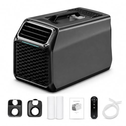 Climatizzatore Mobile 5000 BTU per Campeggio e Tenda, Condizionatore Portatile Silenzioso 3 Modalità con Deumidificatore Aria, per Camper, Van, Camion, Camera Universitaria