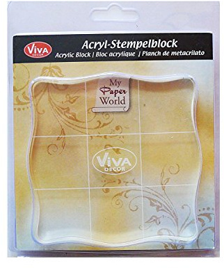 Viva Decor VD400390200 Acryl-Stempelblock in Blister, Synthetic Material, durchsichtig, 9.5x9.5x1.0 cm