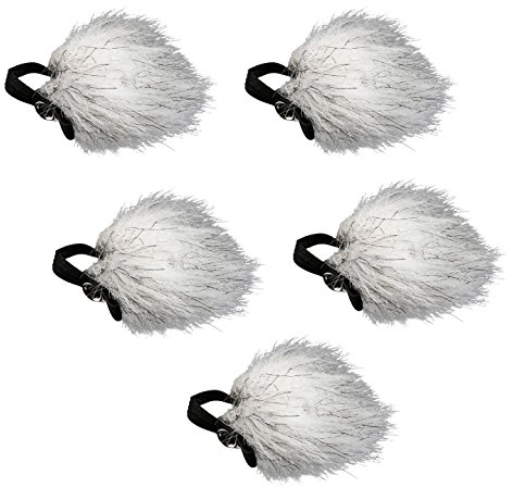 Movo WS10n Universal Furry Outdoor Microphone Windscreen Muff for All Lavalier Microphones Including Movo, Shure, Rode, Sony, Audio-Technica & More! (5 PACK)
