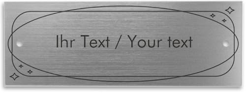 Namensschild aus Acryl in Edelstahl-Optik mit personalisierter Gravur - 125 x 45 mm, silber-metallic - Türschild, Klingelschild