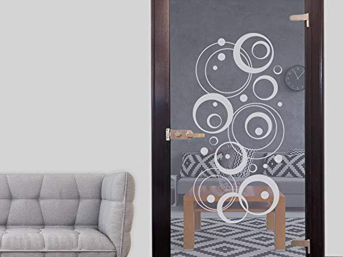 GRAZDesign Glastüren Aufkleber Retro für Türen & Duschkabinen aus Fensterfolie für Bad, Küche, Wohnzimmer in Silbergrau - 104x50cm / Silber