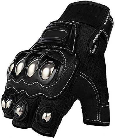 Oubaiya Steel Outdoor Knuckle Motorcycle Motorbike Powersports Safety Gloves (Large, Touch Screen)