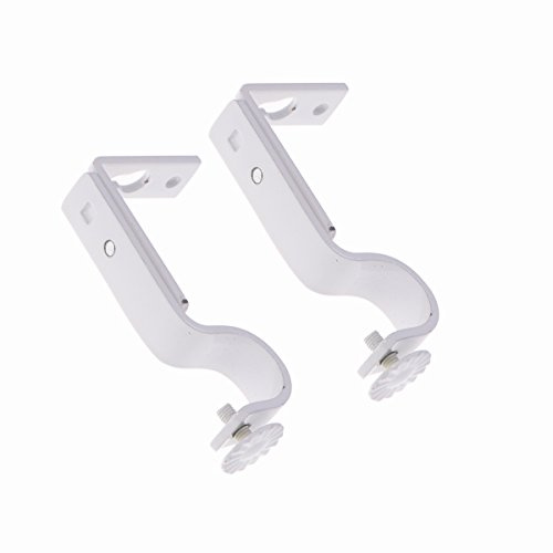 VORCOOL 2 stücke 18-22mm Vorhanghalter Wandhalterungen Vorhang Gardinen Stange Halterung (Weiß)