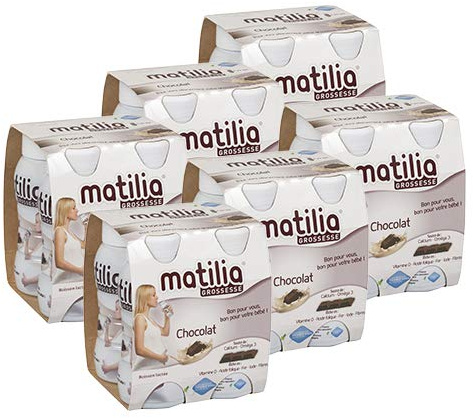 Matilia - Boisson Lactée Grossesse - Chocolat - Riche en Vitamines et en Minéraux - Femme enceinte - Lot de 6