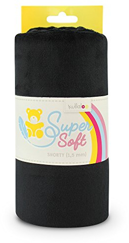 kullaloo Plüschstoff, einfarbig, schwarzer Minky-Stoff zum Nähen, super weiches Kuschelmaterial, 39,5 x 29,5 cm, Plüsch, Babydecken, Kissen, Hundebetten, Katzenbetten, Beanies, Baby-Accessoires,