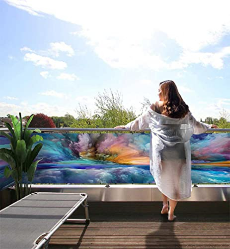 MyMaxxi Balkonbanner Sichtschutz - Bunte Malerei Horizont - Abdeckung für Terrasse Balkon - Windschutz Sonnenschutz Blickdicht - Balkonverkleidung wetterfest -