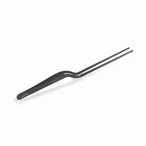 Lacor 62874 - Pinze da cucina di precisione per piattostare Titan Nero | Utensile professionale duraturo; progettato per prestazioni ottimali e una pulizia rapida in lavastoviglie