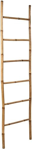 Bambus Leiter Kleiderständer Handtuchhalter Kleiderhalter Garderobe Handtuchleiter Dekoleiter 190cm