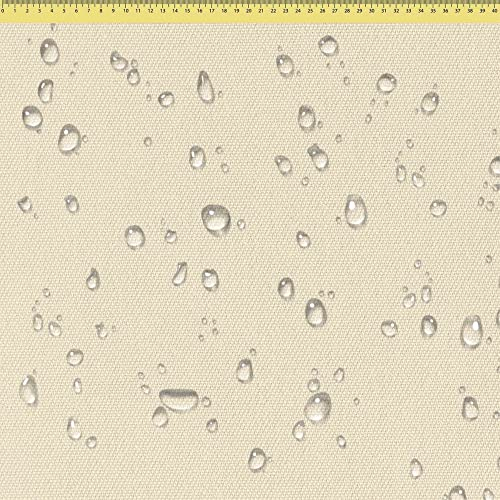 DreamRoots Segeltuch Wasserdicht - Polsterstoff Meterware 160 cm breit - Wasserabweisender Stoff 220 g/m2 600D - Markisenstoff Wasserdicht Meterware Creme 1M