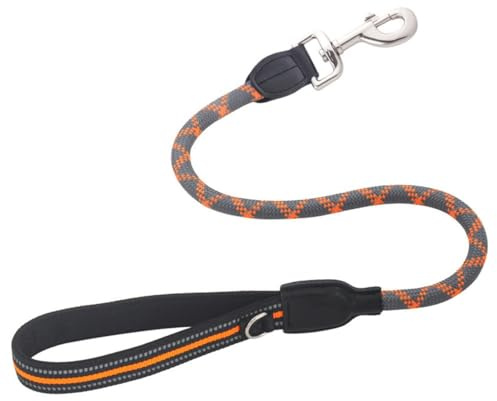 Guinzaglio Corto per Cani, in Nylon Elastico, Guinzagli per Addestramento Cani con Manico Imbottito e Cuciture Riflettenti, Corda per Cane di Taglia Piccola, Media e Grande