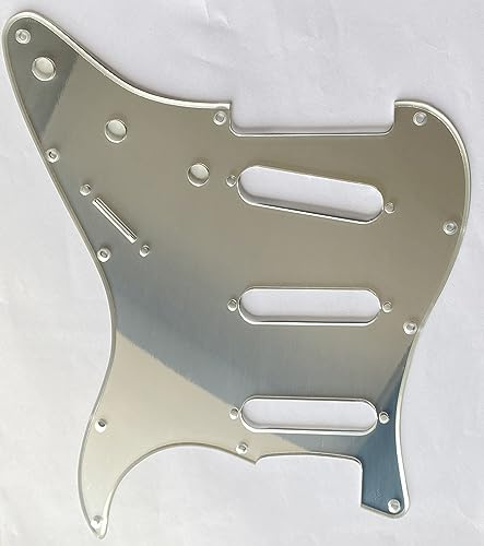 Für Fender US 11 Loch Strat ST Stratocaster Style Gitarre Pickguard (1-lagig, silberfarbener Spiegel)