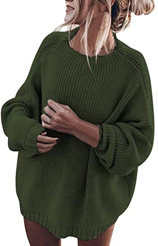 Jersey de punto para mujer, de gran tamaño, de punto grueso, con patrón de trenza, de algodón, de primavera, de lana, vintage, de manga larga, para niña, suéter de manga larga, de punto, de cuello