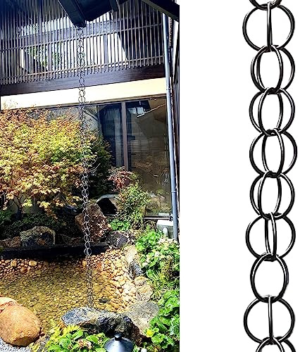 KOINEN Regenwasserableiter,Regenkette, Ring-Gartendekoration, Regenfänger, japanische Traufentwässerung, Regenspiel for Zuhause, Innenhof, Tempel (Größe: 240 cm (8 Fuß)) (Color : 300cm (10ft))