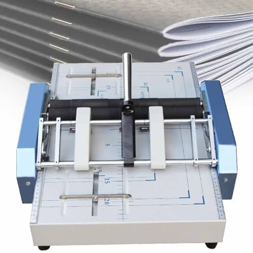 DDZJTPP Grapadora Libros Papel Eléctrica,Máquina Plegadora Folletos Papel A3,Máquina Grapadora Carpetas Papel,Máquina Encuadernación Automática Folletos,5Posiciones Clavos,para Grapas Tipo24/6