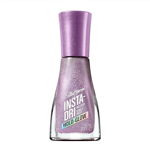 Sally Hansen Insta-Dri Holo-Glow Lustrous Lilac Nagellack, einfach zu verwenden, langlebig, schöne Farben, einfach auf den Nägeln aufzutragen, kein Abblättern, 0,3 oz