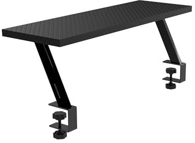 Mars Gaming MGDS, Elevador Monitor, Eleva 17cm, Ergonómico en Acero, Tablero Fibra Carbono 60x20cm, Para Escritorios de 10 a 33mm de Grosor, Negro