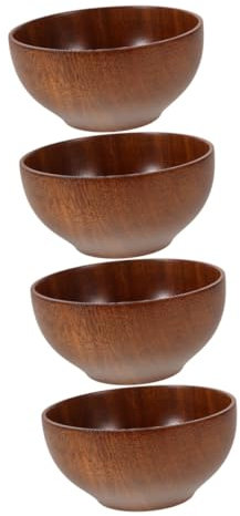 PRETYZOOM 4 Stück Salatschüssel Servierschalen Holzschale Holz Obstschale Schalen Für Küche Brotschale Obstschale Für Küchentheke Suppenschüssel Servierschale Salat