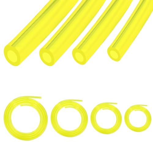 Tubi per Carburante 1.5m Tubo di Benzina Giallo Tubo Olio Tosaerba 2x3.5mm 2.5x5mm 3x5mm, 3x6mm per Motosega Tagliabordi Soffiatore Carburatore 4 Pezzi