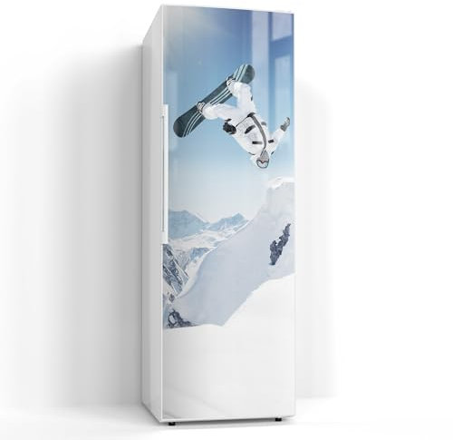 DEQORI Magnetfolie für Kühlschrank 60x180 cm | Motiv Adrenalin im Schnee | dekorative Magnetmatte Gefrierschrank Schutz | Magnet Deko-Folie selbstklebend, magnetisch & beschreibbar