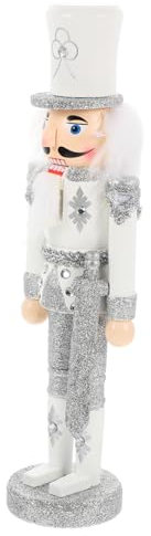 OKUMEYR Soldato Di Legno Nutcracker Con Glitter Decorazione Natalizia Per Interni Figura Festiva Legno Per Addobbi e Regali Di Natale Ornamentale Per Scrivania e Tavolo Xmas