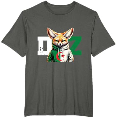 Maillot Fennec Drapeau Algérie Cadeau Foot Algérienne Dz T-Shirt